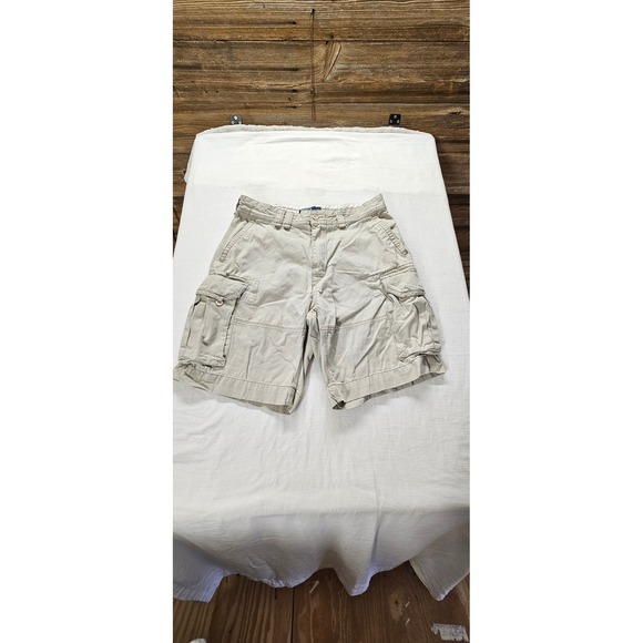 Polo Ralph Lauren Other - Polo Ralph Lauren Mens Tan Khaki Cargo Shorts 100% Cotton Chino Size 35 Utility